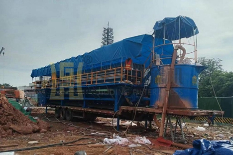 四川省中國四治建設(shè)集團(tuán)600平方車載壓濾機(jī)使用現(xiàn)場