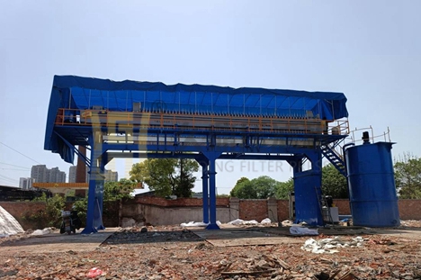 浙江省800平方快開式壓濾機(jī)使用現(xiàn)場