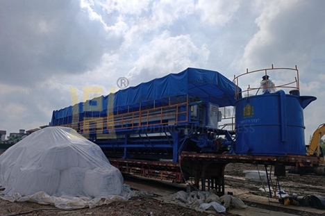 浙江省600平方車載壓濾機(jī)使用現(xiàn)場