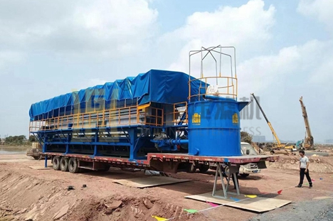 廣東市500平方車載壓濾機(jī)使用現(xiàn)場