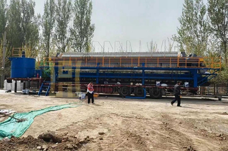 北京市中交隧道局600平方車載式壓濾機(jī)使用現(xiàn)場(chǎng)