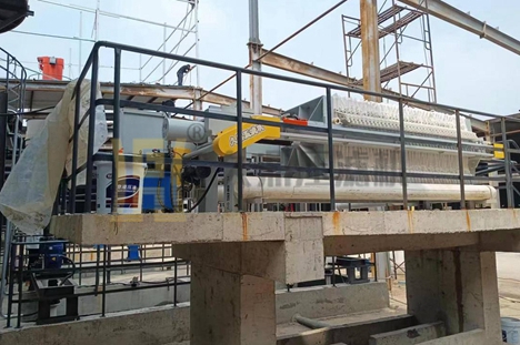 河南省50平方壓濾機使用現(xiàn)場